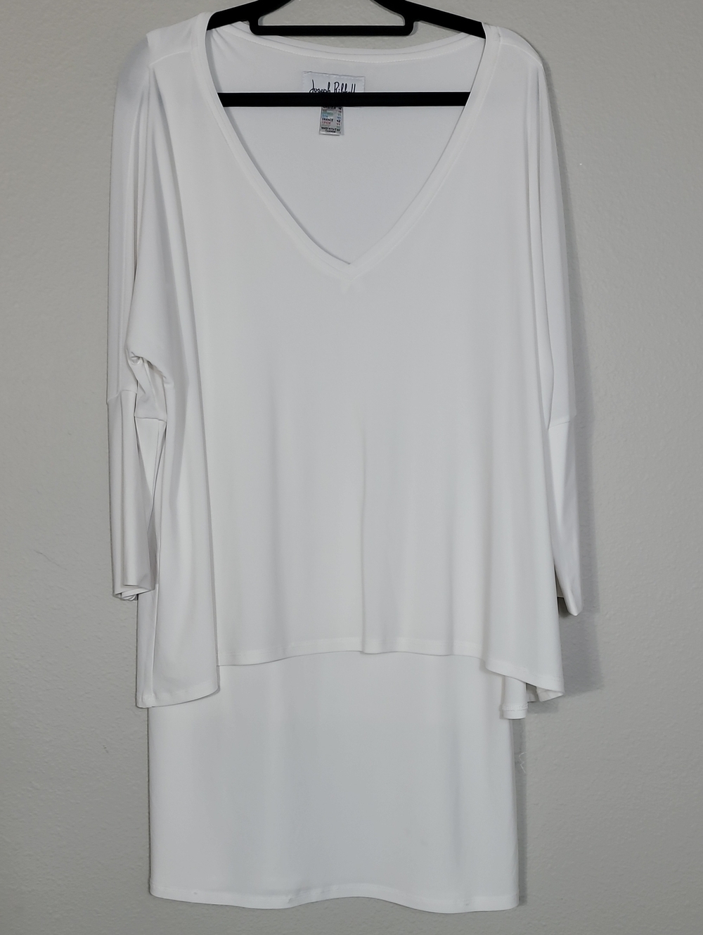 Joseph Ribkoff White Minimalist Long Sleeve Dress Size 12 Large Stretch Capsule